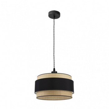 Distribuidor - Lâmpadas Diversas | Colgantes Moderno | COLGANTE KANDY 1XE27 NATURAL/NEGRO REGX40X40 CM Ref: 174294009